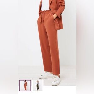 LOFT- crepe cropped pants with paper bag waist…Rust color